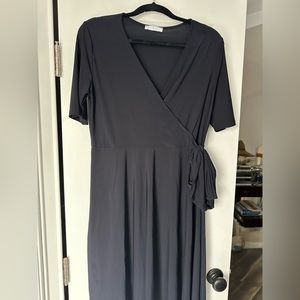 Black spandex wrap dress